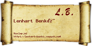 Lenhart Benkő névjegykártya